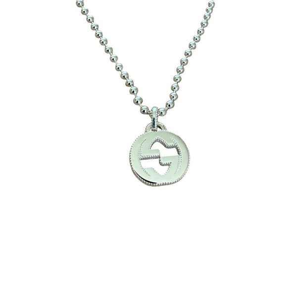 Gucci Silver 925 Interlocking GG Silver‎ Necklace, NWT, style 479219 - Picture 10 of 15